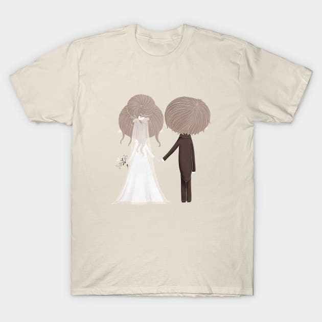 Bride and Groom T-Shirt by Lmay